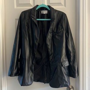 S Vigoss Black Faux Leather Jacket